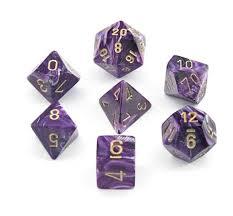 CHX 27437 Purple w/Gold Vortex Polyhedral 7-Die Set